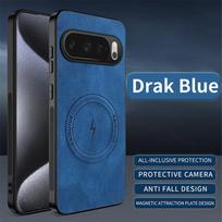 Magnetic Leather Case for Google Pixel 10 Pro XL 9 9A 8 8A 7 7A 6 6A Pro Cover Soft Matte Mag-safe Full Camera Protector Shell Google Pixel 6 mėlyna