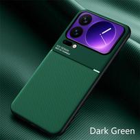 Xiaomi 17 Pro 5G dėklas Automobilinis magnetinis laikiklis Odinė plokštelė Telefono dėklai Xiaomi17 Xiomi Mi17 Mi 17Pro Max Galinis dangtelis Fundas Xiaomi 17 Pro 5G žalia