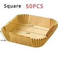 Air Fryer Disposable Paper Parchment Wood Pulp Steamer Cheesecake Air Fryer Accessories Baking Paper for Air Fryer Square 50pcs