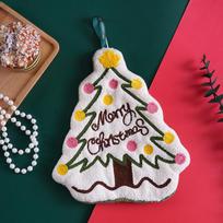 1Pc Christmas Cartoon Hand Towel Gingerbread Man Snowman Tree Design Coral Fleece Hanging Towels Home Kitchen Bathroom Decor