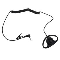 D-shaped Headphone Receiver/Listen Only 3.5mm Headset Earpiece Fitting Right/Left Ear Suitable for Walkie-Talkie ABS 1