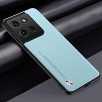 Prabangus PU odinis dėklas Motorola Moto G86 Power galiniam dangteliui, silikoninis smūgiams atsparus pilnos apsaugos telefono dėklas Motorola G86 5G Moto G86 dangaus mėlyna spalva