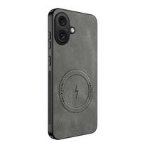 For iPhone 17 Lightning Magnetic Leather Case For iPhone 17 Matte Ultra-Thin Comfortable Phone Cover For iPhone 17 Phone Cases iPhone17 pilka spalva