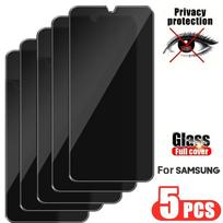 5 vnt. privatumo grūdintas stiklas, skirtas Samsung Galaxy A17 A16 A26 A56 A36 A54 A55 A34 A25 A14 A15 A52S A53 S20 S21 S23 S24 S25 FE Anti-Spy ekrano apsauga Galaxy M32 5G juoda