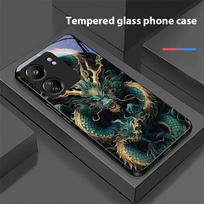 Kinų vėjo drakonas skirtas Xiaomi Redmi 13C Note13 12 Pro Plus 5G Note 9 13T Pro POCO X6 F5 F6 Juodas grūdintas stiklas Telefonų dėklas Redmi NOTE 7