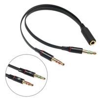 3,5 mm ausinių adapteris Ausinių skirstytuvas Garso moteriškas į 2 vyriškus lizdus 3,5 Mikrofono Y skirstytuvas Ausinės juoda
