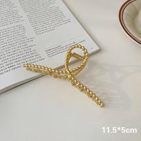 Women's Hair Grab Clip Alloy Geometric Type Shark Clip Hairpin Hair Accessories style 4 gray