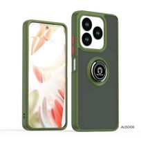 Shockproof Armor Funda for ZTE Blade V60 Smart Case Translucent Matte Ring Stand Holder Phone Cover for ZTE Blade V60 Cover for Blade V60 Smart armijos žalia spalva