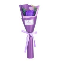 Mini dirbtinių rožių puokštė Rankų darbo muilo gėlių žiedlapiai Dekoras Romantiška Valentino diena Gimtadienio dovana Moterims Motinai Žmonai Merginai violetinė