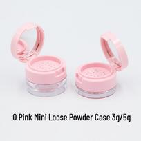 Sandėlyje kosmetinis mini pudrinė su atverčiamu dangteliu, 3g/5g talpos, fiksuojančiai pudrai arba skaistalams 3g with puff; plastic pink