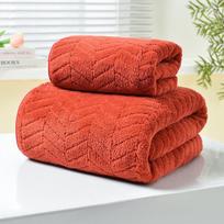 Temu koralinio vilnos kviečių varpos vonios rankšluosčių rinkinys Edge-stitched Towel 35*75cm
