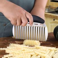 Stainless Steel Potato Cutter Crinkle Chopper Vegetables Fruits Easy To Use Wavy Blade Design Ergonomic Handle French Fry Slicer juoda