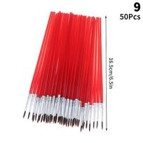 50Pcs Painting Brushes Set Art Round Flat Hair Nylon Hair Paint Brush For Oil Acrylic Watercolor Kids/Artists/Beginners/Student 9