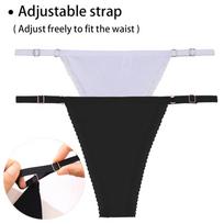 2PCS/Set Cotton Women's Panties Sexy Lace Thongs Woman Adjustable Low Waist Underwear Women Lingerie Intimates S-XL S