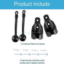 24TE Bungee for Exterior Cordless Outdoor/Indoor Roller Shades Blinds (Black) China Mainland