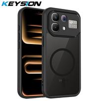 KEYSION Magnetinis telefono dėklas skirtas Infinix Note 60 Pro 5G Silikonas+PC Matinis pusiau skaidrus smūgiams atsparus dėklas skirtas Infinix Note 60 5G for Infinix Note 60 5G juoda