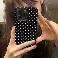 Simple White Polka Dots Phone Case for Samsung Galaxy A56 A55 A36 A35 A26 A25 A15 5G A24 A23 A22 A52 A71 A72 4G Cover A70