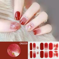 INS Trendy 14Strips Gel Nail Stickers Semi Cured Full Cover Nail Patch Floristic Nail Art Stickers DIY NAil Art Making
