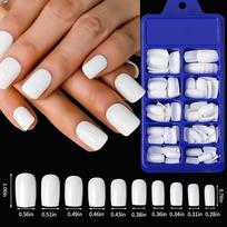 100Pcs Light Pink Press On Nails Short Medium Square Wearable Fake Nails Tips 10 Sizes Full Cover False Nails Finger Decoration 100pcs