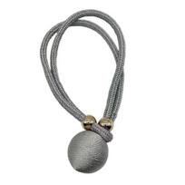 1Pc Adjustable Curtain Tieback, Woven Rope Curtain Tie with Ball Charm, Decorative Curtain Holder for Room Window Curtains Drapes raudona