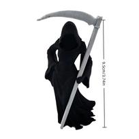 Female Grim Reaper Resin Statue Gothic Sitting Sculpture With Scythe Dark Aesthetic Decor For Home Office And Bookshelf A2 black