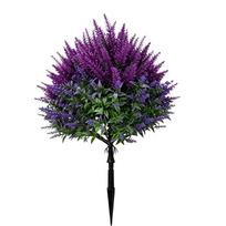 50cm Dirbtinis levandų augalas Lauko sodo dekoracija Realistiškas dirbtinių gėlių krūmas su kuolu kiemui, terasai, verandai, kraštovaizdžiui One Size black