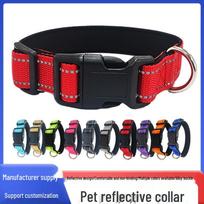 Adjustable Nylon Reflective Dog Collar - Anti-Choke, Double Layer, Multi-Color, Luminous Safety Extra Small rožinė