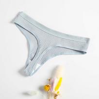 Women's Summer Fashion New Solid Color Thong Underwear M vidutiniškai mėlyna spalva