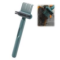 2 In 1 Hair Brush Cleaning Tool, Comb Cleaning Brush, Portable Hair Brush Cleaner Rake, Hairbrush Cleaner Solution žalia