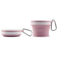 with Carabiner Foldable Travel Mug Portable Retractable Camping Cup Silicone Drinking Cup  Water šviesiai žalios spalvos