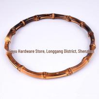 150mm Round Bamboo Handle for Bags and Luggage - Color Options Available H-040 Dark brown