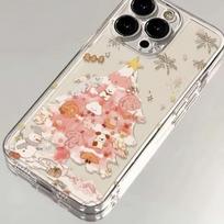 Pink christmas tree for apple iPhone15/16promax phone case 13/12/14 plus space xs apple 15