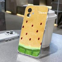 Summer yellow watermelon for iPhone17ProMax space phone case Apple 16 transparent 15/14 all-inclusive x apple 17