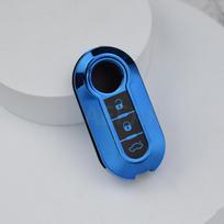AABFA1 TPU Key Cover Shell For FIAT 500 Ducato Panda Punto 500Lfor Lancia Musa for Citroen Jumper for Peugeot Folding Car Key Case mėlyna