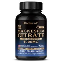 Didacat magnio citratas 1000 mg, didelė absorbcija, 120 kapsulių, mineralinis papildas raumenų ir širdies veiklai palaikyti 120PCS