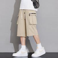 Playboy Men's Loose Fit Cargo Seven-Point Shorts L chaki