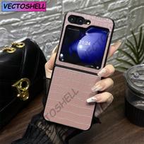 Luxury Business Z Flip 6 5 Case Crocodile Pattern Cover for Samsung Galaxy Z Flip 4 5 6 3 5G Z6 Shockproof Cases Z4 Flip5 Flip6 For Samsung Z Flip 3 rožinė