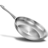 KOCH SYSTEME CS 8/10inch Frying Pan Stainless Steel Steak Skillet with Tri-ply Bottom Low-smoke Saucepan for Universal Stoves