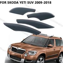 Automobilio stogo bagažinės strypo bėgelio galinės dalies plastikinis dangtelis Skoda Yeti SUV 2009 2010 2011 2012 2013 2014-2018 Priekinio stogo bagažinės dangtelis Rear Left