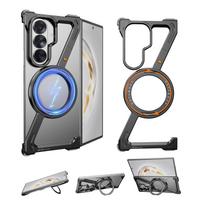 Eary Frameless Case for Galaxy Z Fold 7 With 360°Rotataion Magnetic Stand Metal Aluminium Shell Shockproof Protector Phone Cover For Galaxy Z Fold 7 juoda