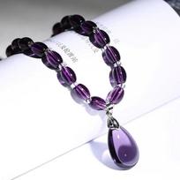 Crystal Water Drop Pendant Necklace Natural Gemstone Faceted Teardrop Pendant with Adjustable Chain for Women and Girls Jewelry Gift One Size