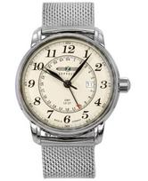 Watch LZ127 Graf Zeppelin Quartz Mineral Glass Silver Dial Stainless Steel [ZEPPELIN] Men's 7642-M5 [Used] smėlis