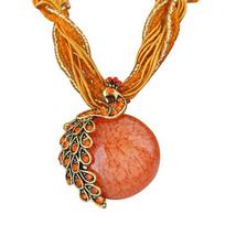 Povas karoliai Gift zricon Opal Bohemian Inkrustuotas pakabukas oranžinė