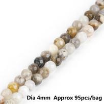 Natūralaus akmens briaunoti bambuko agatai Onikso palaidi karoliukai papuošalams gaminti 4 6 8 10 mm 15 colių apyrankių karoliai 4mm 95pcs