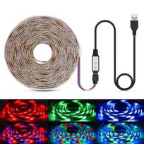 Vandeniui atsparus USB 5V LED juostinis šviestuvas, keičiantis spalvą 2835 RGB LED televizoriaus šviesa, lanksti lempos juostelė, skirta žaidimų kambario foninio apšvietimo dekoravimui 100CM