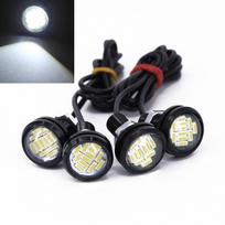 4x Car White 12v 15w Eagle Eye Led Daytime Running Drl Backup Light Led Kit black