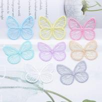 20 vnt., 46*39 mm, išskirtinis rankų darbo tinklinis drugelių pleistras „Scrapbooking“ „pasidaryk pats“ lipdukas ant pleistrų plokščio galo dekoro puošmenų priedai įvairiaspalvis