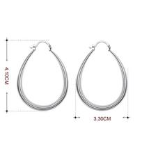 Smooth Circle 41mm Hoop Sidabriniai auskarai Papuošalai 41*33mm