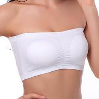 Mom Wear vasarinė moteriška besiūlė be petnešėlių, aukšto elastingumo apvyniojimas, nematomas minkštas be pamušalo vamzdelio viršutinis moteriškas „Gather“ kvėpuojantis liemenėlė be petnešėlių S balta