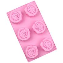 „Spot 6 Big Rose“ silikoninė torto forma, rankų darbo muilas, tikroviškas vaizdas, lengvai išimamas ir atsparus aukštai temperatūrai rožinė